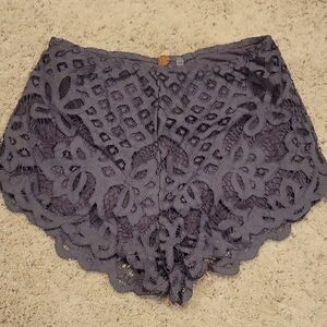 Free People Gray Lace Shorts